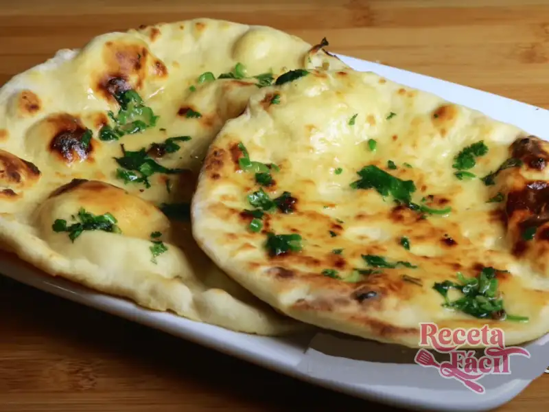 Primer plano de dos Naan-Pan Indio